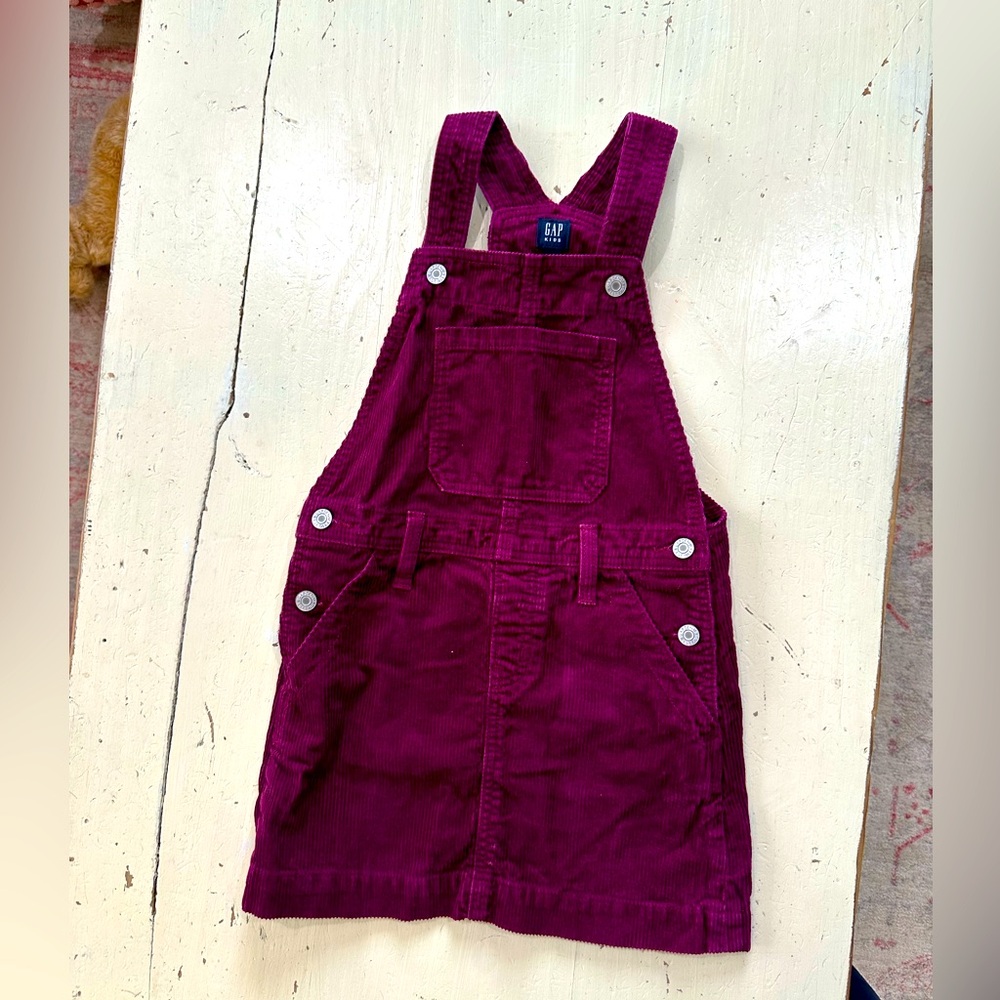 GAP Girls Burgundy Corduroy Pinafore Dress